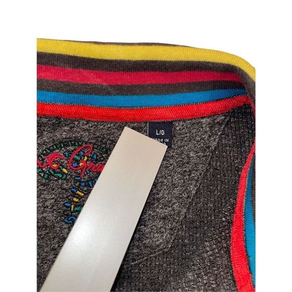 Robert Graham Men's Gray Pullover 1/4 Zip Sweater Size L 100% Cotton Pre-owned - Picture 2 of 8